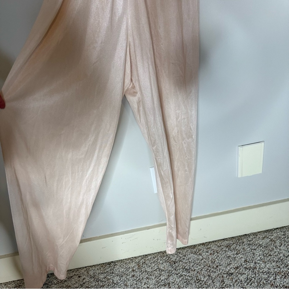 UNDERCOVER WEAR Vintage Pale Pink Boudoir Romper Jumpsuit Pants Slip Size Medium - Picture 7 of 12